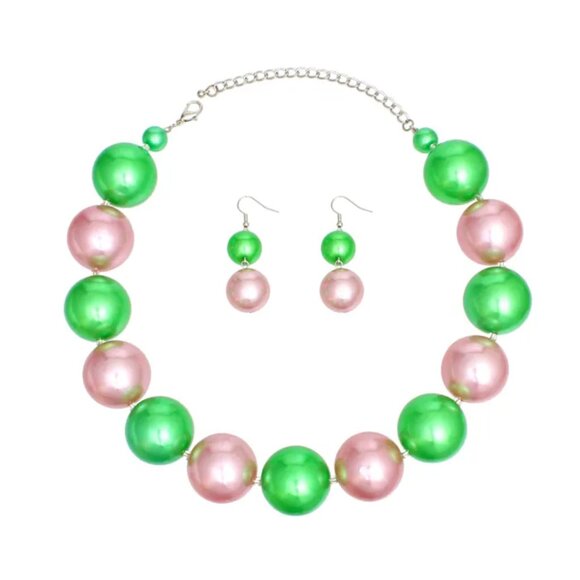 Pink & Green AKA Jumbo Pearl Set - Picture 2 of 2